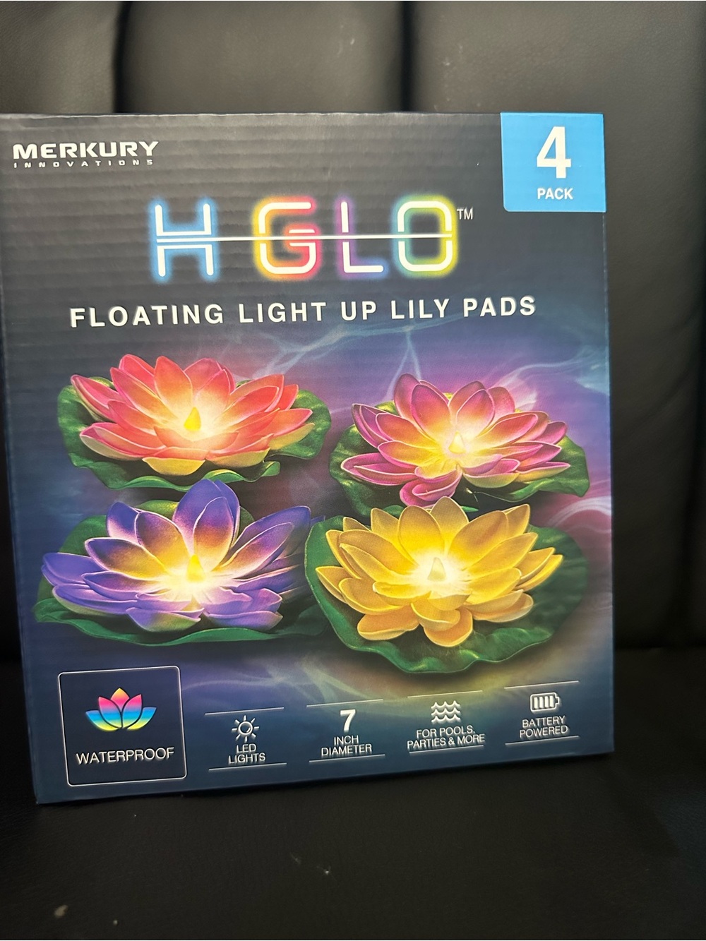 H Glo Floating Light-Up Lily Pads - Multicolor (4 Pack)